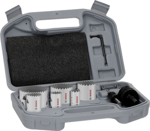 Bosch universaalsete keermestatud augusaagide komplekt kuue saega kohvris.